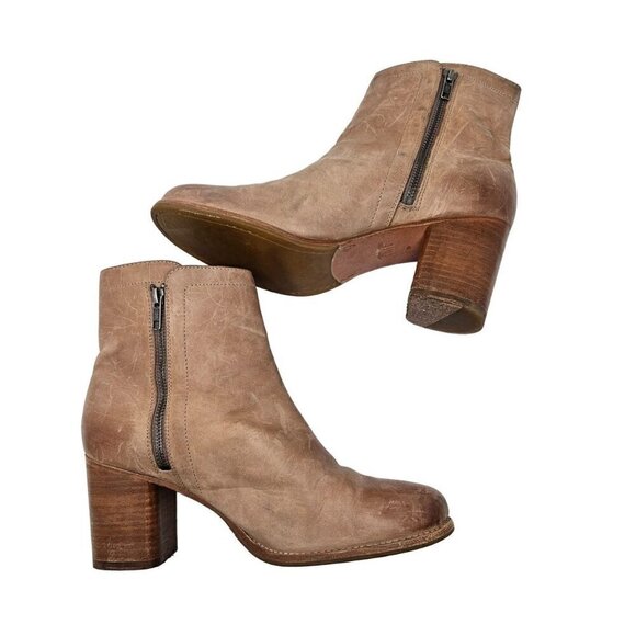 Frye Addie Double Zip Boots In Stone Tan Women’s Size 11 Leather Fall Winter - Picture 7 of 16